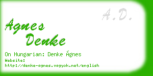 agnes denke business card